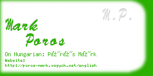 mark poros business card